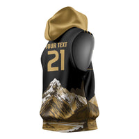 Custom Oceania Football NZ South Island Sleeveless Hoodie Minimal Mount Cook Silhouette