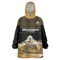 Custom Oceania Football NZ South Island Wearable Blanket Hoodie Minimal Mount Cook Silhouette