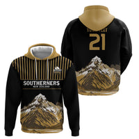 Custom Oceania Football NZ South Island Zip Hoodie Minimal Mount Cook Silhouette LT9 - Polynesian Pride
