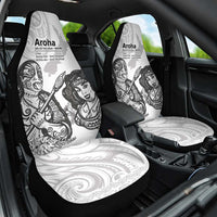 Aroha Maori Language Car Seat Cover Te Reo Maori Inspired Art LT9 One Size white - Polynesian Pride
