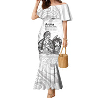 Aroha Maori Language Family Matching Mermaid Dress and Hawaiian Shirt Te Reo Maori Inspired Art
