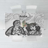 Aroha Maori Language Tablecloth Te Reo Maori Inspired Art LT9 white - Polynesian Pride