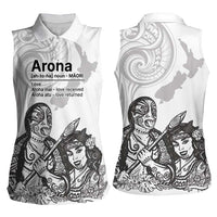 Aroha Maori Language Women Sleeveless Polo Shirt Te Reo Maori Inspired Art