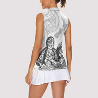 Aroha Maori Language Women Sleeveless Polo Shirt Te Reo Maori Inspired Art