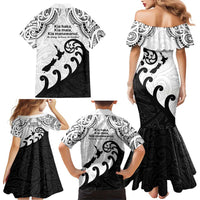 Kia Haka Maori language Family Matching Mermaid Dress and Hawaiian Shirt Te Reo Maori Inspired Art