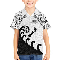 Kia Haka Maori language Family Matching Off The Shoulder Long Sleeve Dress and Hawaiian Shirt Te Reo Maori Inspired Art