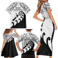 Kia Haka Maori language Family Matching Short Sleeve Bodycon Dress and Hawaiian Shirt Te Reo Maori Inspired Art