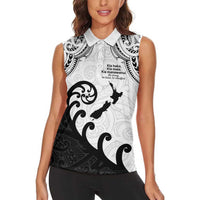 Kia Haka Maori language Women Sleeveless Polo Shirt Te Reo Maori Inspired Art