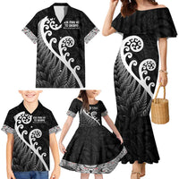 Kia Mau Ki To Ukaipo Family Matching Mermaid Dress and Hawaiian Shirt Te Reo Maori Koru Fern Art
