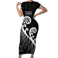 Kia Mau Ki To Ukaipo Family Matching Short Sleeve Bodycon Dress and Hawaiian Shirt Te Reo Maori Koru Fern Art