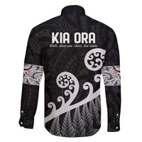 Kia Ora Maori Language Family Matching Off Shoulder Maxi Dress and Hawaiian Shirt Te Reo Maori Koru Fern Art