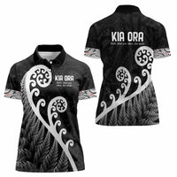 Kia Ora Maori Language Women Polo Shirt Te Reo Maori Koru Fern Art