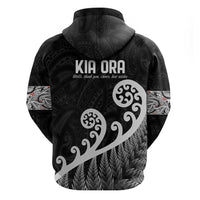 Kia Ora Maori Language Zip Hoodie Te Reo Maori Koru Fern Art