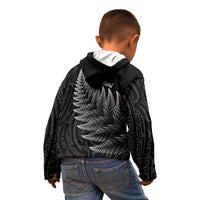 New Zealand Te Reo Mori Kid Hoodie Simple Black Fern LT9 - Polynesian Pride