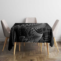 New Zealand Te Reo Mori Tablecloth Simple Black Fern LT9 - Polynesian Pride