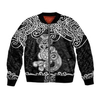 Te Reo Maori Tiki Inspired Art Bomber Jacket