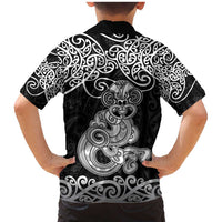 Te Reo Maori Tiki Inspired Art Family Matching Mermaid Dress and Hawaiian Shirt