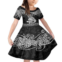 Te Reo Maori Tiki Inspired Art Family Matching Mermaid Dress and Hawaiian Shirt