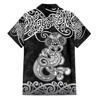 Te Reo Maori Tiki Inspired Art Family Matching Off The Shoulder Long Sleeve Dress and Hawaiian Shirt