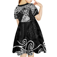 Te Reo Maori Tiki Inspired Art Kid Short Sleeve Dress LT9 - Polynesian Pride