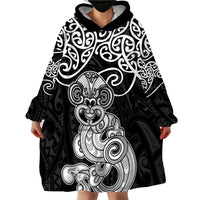 Te Reo Maori Tiki Inspired Art Wearable Blanket Hoodie
