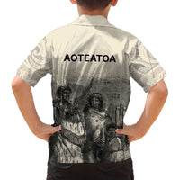 Whanau Maori Language Family Matching Puletasi and Hawaiian Shirt Te Reo Maori Inspired Art