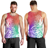 Polynesian Sunset Plumeria Men Tank Top Pacific Island Tribal Blossom Style LT9 - Polynesian Pride