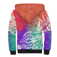 Polynesian Sunset Plumeria Sherpa Hoodie Pacific Island Tribal Blossom Style LT9 - Polynesian Pride