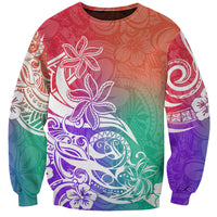 Polynesian Sunset Plumeria Sweatshirt Pacific Island Tribal Blossom Style LT9 Unisex Blossom - Polynesian Pride