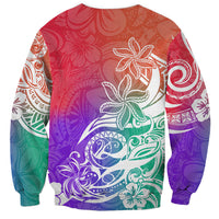 Polynesian Sunset Plumeria Sweatshirt Pacific Island Tribal Blossom Style LT9 - Polynesian Pride