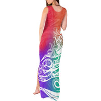 Polynesian Sunset Plumeria Tank Maxi Dress Pacific Island Tribal Blossom Style LT9 - Polynesian Pride