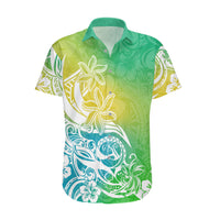 Polynesian Sunset Plumeria Hawaiian Shirt Pacific Island Tribal Green Style LT9 Green - Polynesian Pride