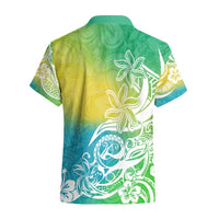 Polynesian Sunset Plumeria Hawaiian Shirt Pacific Island Tribal Green Style LT9 - Polynesian Pride