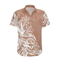 Polynesian Sunset Plumeria Hawaiian Shirt Pacific Island Tribal Nude Style LT9 Nude - Polynesian Pride