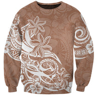 Polynesian Sunset Plumeria Sweatshirt Pacific Island Tribal Nude Style LT9 Unisex Nude - Polynesian Pride