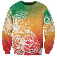 Polynesian Sunset Plumeria Sweatshirt Pacific Island Tribal Reggae Style LT9 Unisex Reggae - Polynesian Pride