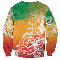 Polynesian Sunset Plumeria Sweatshirt Pacific Island Tribal Reggae Style LT9 - Polynesian Pride
