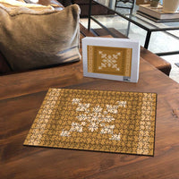 Hawaiian Quilt Block Design Puzzle Gold Hawaii Culture Motifs - Polynesian Pride