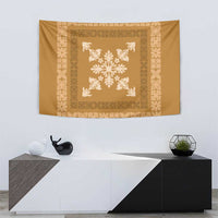 Hawaiian Quilt Block Design Tapestry Gold Hawaii Culture Motifs - Polynesian Pride
