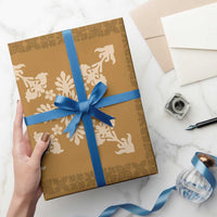 Hawaiian Quilt Block Design Wrapping Paper Gold Hawaii Culture Motifs - Polynesian Pride