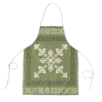 Hawaiian Quilt Block Design Apron Lime Hawaii Culture Motifs - Polynesian Pride