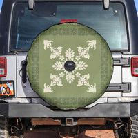 Hawaiian Quilt Block Design Spare Tire Cover Lime Hawaii Culture Motifs - Polynesian Pride