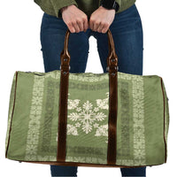 Hawaiian Quilt Block Design Travel Bag Lime Hawaii Culture Motifs - Polynesian Pride