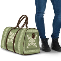 Hawaiian Quilt Block Design Travel Bag Lime Hawaii Culture Motifs - Polynesian Pride