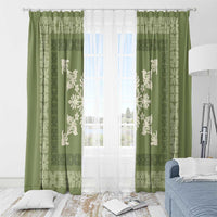 Hawaiian Quilt Block Design Window Curtain Lime Hawaii Culture Motifs - Polynesian Pride