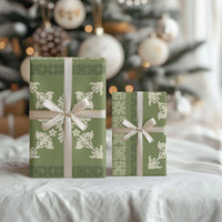 Hawaiian Quilt Block Design Wrapping Paper Lime Hawaii Culture Motifs - Polynesian Pride