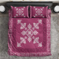Hawaiian Quilt Block Design Bedding Set Pink Hawaii Culture Motifs LT9 Pink - Polynesian Pride