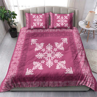 Hawaiian Quilt Block Design Bedding Set Pink Hawaii Culture Motifs LT9 - Polynesian Pride