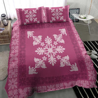 Hawaiian Quilt Block Design Bedding Set Pink Hawaii Culture Motifs LT9 - Polynesian Pride