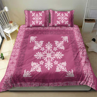 Hawaiian Quilt Block Design Bedding Set Pink Hawaii Culture Motifs LT9 - Polynesian Pride